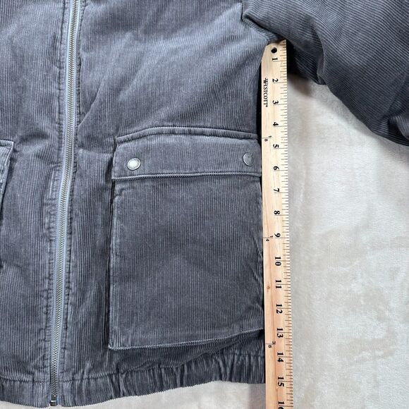 Stella McCartney Kids Puffer Coat Boys Size 14 Stone Gray Corduroy Zip Up New - Picture 3 of 11